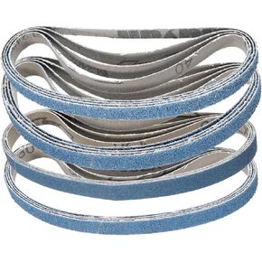 HARFINGTON 16pcs 0.5 x 18" Sanding Belts 4pcs Each of 40/60/80/120 Grit Zirconia Oxide Flush Joint Belt Sander Paper for Metal Woodworking Automotive Repair