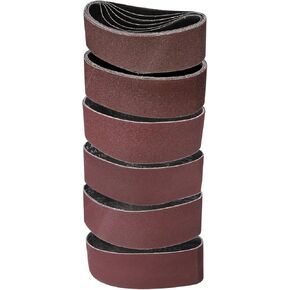 HARFINGTON 12pcs 4 x 24" Sanding Belts 2pcs Each of 60/80/120/180/240/400 Grit Aluminium Oxide Flush Joint Belt Sander Paper for Metal Woodworking Automotive Repair