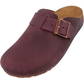 HAFLINGER Porto Elegant Leather Clog with Rubber Sole and Cork Latex Footbed Slipper Unisex