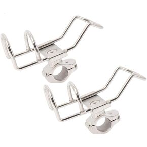 DasMarine 4 Pack Stainless Steel Fishing Rod Holders Rail Mounted Clamp on Rod Holder for Fishing Boat Kayak Marine (4 Pack)