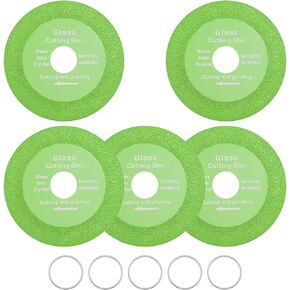 5pcs Glass Cutting Disc 4 inch Thin Saw Blade Wheel Diamond Cutting Blade with Reducing Ring for Glass Ceramic Marble Cutting for Angle Grinder