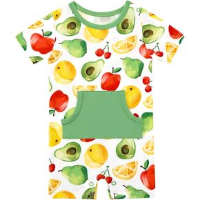 Baby Boys Romper-Viscose Made from Bamboo, Short Sleeve Jumpsuits Short Bodyduit Baby Boy Clothes