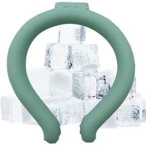 Neck Cooling Tube, Neck Cooler Ring, Neck Cold Pack, Reusable Neck Cooler, Heat Cooling Collar, Summer Heat Relief for Hot Flashes and Fever (Blue, M Diameter-7.3inch)