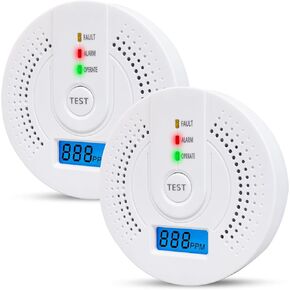 3 Packs Carbon Monoxide Detectors,CO Alarm Detectors Monitor Battery Operated with Digital Display for House Kitchen Office Restaurant Hotel