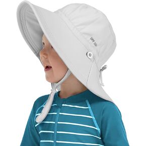 Toddler Kids Sun Hat UPF 50+ UV Protection, Summer Beach Hat with Neck Flap Wide Brim Swim Hat for Girls Boys