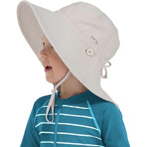 Toddler Kids Sun Hat UPF 50+ UV Protection, Summer Beach Hat with Neck Flap Wide Brim Swim Hat for Girls Boys