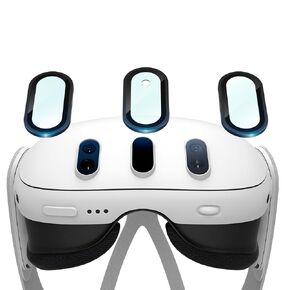 Laeuzn Camera Lens Protector with Oculus Meta Quest 3 Accessories, Camera Screen Protector Cover, 9H Thin Tempered Glass, Anti-Scratch, Alloy Frame, High Definition Lens Accessories (Silver)