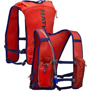 NathanQuickStart 2.0 4 Liter Hydration Pack with 1.5L Bladder, Front & Back Pockets for Essential Storage, Breathable & Moisture Wicking.