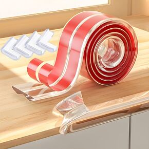 Corner Protector Baby Proofing,Clear Corner Protectors With 4 Corners,Furniture Corner Guard & Edge Safety Bumpers for Furniture Sharp Corners, Crib Bumper Guard,Tables, Drawers, Sink, Wall (4M13.1ft)