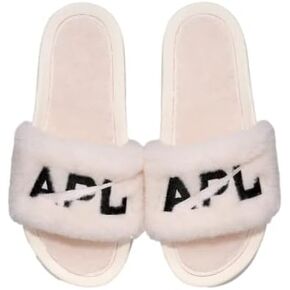 APL: Athletic Propulsion Labs Women's Shearling Slide, Sea Salt/Black, 9