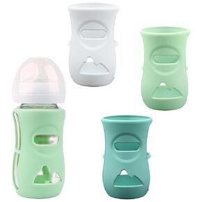3 Pack Silicone Sleeves for Philips Avent Natural Glass Baby Bottles, Anti Breakage Baby Bottle Holder, Compatible Philips Avent Glass Natural Baby Bottle 4 oz