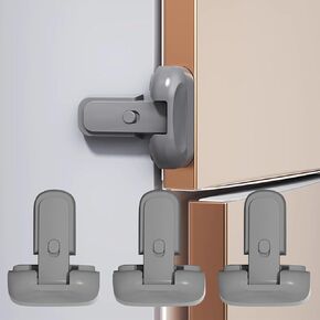 Fridge Locks Child Safety Refrigerator Locks, 3 Pack Child Lock for Fridge, 3M Adhesive Mounting Freezer Lock, Lockable/Closed Lock 2 Modes Fridge Locks for Kids, Fridge Lock for Toddlers, House Pet