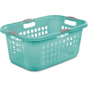 Sterilite 12168006 2 Bushel 71L Ultra Laundry Basket, White w/Titanium handles, 6 pack