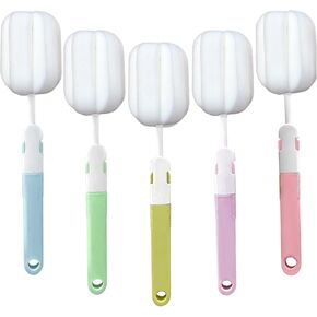 Bottle Brush Sponge Replacement Head 10 PCS Durable Soft Sponge Brush Head Environmental Protection Cup Cleaner Brush Refill Heads Without Handle (Sponge Brush Head 10PCS)