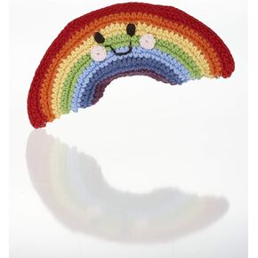 Pebble 200-023 Friendly Rainbow Rattle, Fair Trade, Machine Washable, 6-inch Length