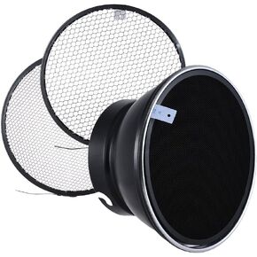 Andoer 7inch Elinchrom Beauty Dish Reflector Diffuser with 2 Grids for Elinchrom Mount Studio Strobe Flash Speedlite