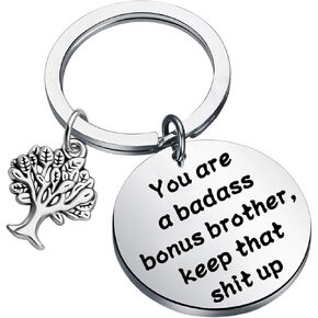 FEELMEM Stepsister Gifts Bonus Sister in Law Keychain You are a Badass Bonus Sister Keep That Shit Up Friendship Jewelry