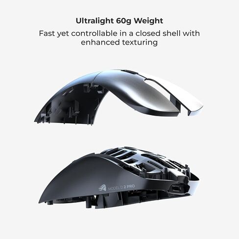 GLORIOUS Gaming Model D 2 PRO Wireless Gaming Mouse - 2.4GHz Wireless 1ms delay, 100M clicks, 60g Ultralight, Long Battery Life, 26K DPI BAMF 2.0 Sensor, Ergonomic, 6 Buttons, PTFE Feet in Kuwait
