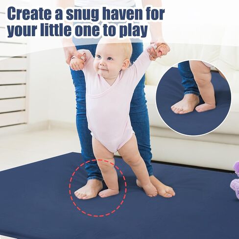 MABOZOO Self-Inflating Baby Play Mat, 50x50x1.2 Inch Foldable Baby Playpen Mat for Babies, Toddlers, Infants, Waterproof Roll Up Baby Crawling Mat with Travel Bag for Indoor & Outdoor (Grey) in Saudi Arabia