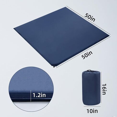 MABOZOO Self-Inflating Baby Play Mat, 50x50x1.2 Inch Foldable Baby Playpen Mat for Babies, Toddlers, Infants, Waterproof Roll Up Baby Crawling Mat with Travel Bag for Indoor & Outdoor (Grey) in Saudi Arabia