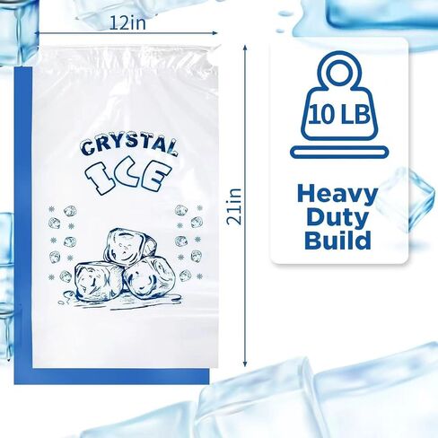 100pack Ice Bags 5lb for Ice Machine,Ice Bags with Drawstring Heavy-Duty Ice Cube Bags, Reusable Ice Bag Portable Storage and Freezer Keeper in Saudi Arabia