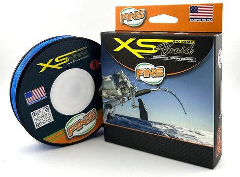 FINS XS Big Game Braid - USA Made - 8-End Round Abrasion Resistant Braided Fishing Line for Freshwater/Saltwater Trolling and Bottom Fishing - Green - 80 lb - 300 Yds in Saudi Arabia