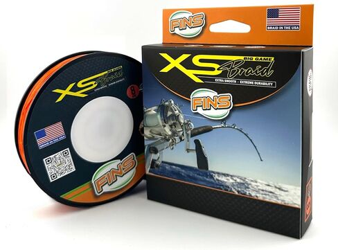 FINS XS Big Game Braid - USA Made - 8-End Round Abrasion Resistant Braided Fishing Line for Freshwater/Saltwater Trolling and Bottom Fishing - Green - 80 lb - 300 Yds in Saudi Arabia
