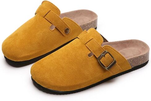 Women's Suede Clogs & Mules Stylish Leather Mules with Arch Support and Cork Footbed Couple's Clogs for Women in Saudi Arabia