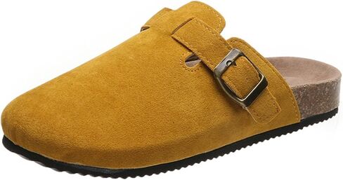 Women's Suede Clogs & Mules Stylish Leather Mules with Arch Support and Cork Footbed Couple's Clogs for Women in Saudi Arabia