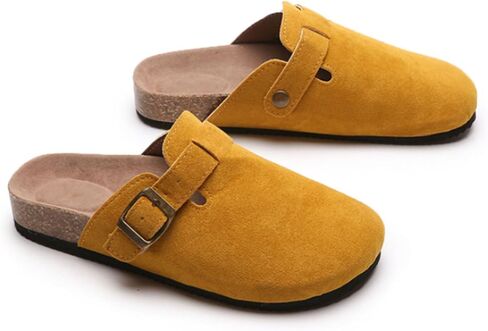 Women's Suede Clogs & Mules Stylish Leather Mules with Arch Support and Cork Footbed Couple's Clogs for Women in Saudi Arabia