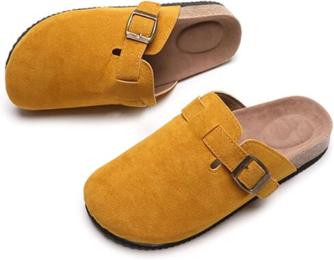 Women's Suede Clogs & Mules Stylish Leather Mules with Arch Support and Cork Footbed Couple's Clogs for Women in Saudi Arabia
