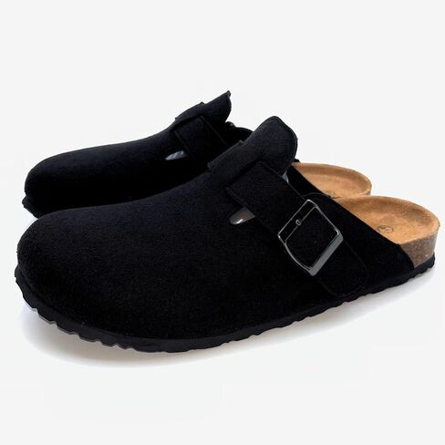 Women's Suede Clogs & Mules Stylish Leather Mules with Arch Support and Cork Footbed Couple's Clogs for Women in Saudi Arabia