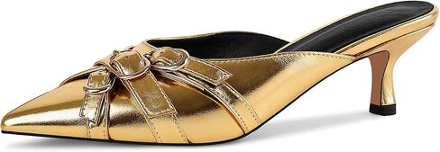 Women's Strap Heeled Mules Pointed Toe Kitten Heels Dress Pumps in Saudi Arabia