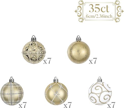 Valery Madelyn Christmas Tree Ornaments Set, 35ct Red Green and Gold Shatterproof Christmas Tree Decorations Bulk, 2.36 Inches Traditional Country Hanging Ball Ornaments for Xmas Trees Holiday Decor in Saudi Arabia