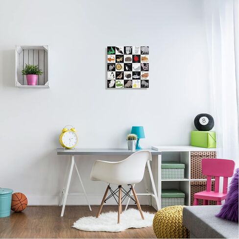 Stupell Industries Checkered Educational Animal ABC Canvas Wall Art, Design by Carla Daly in Saudi Arabia