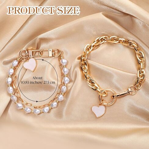 2 Pcs Pearl Beaded Phone Wrist Straps Anti Lost Wrist Lanyard Double Chain Cell Phone Charm with 3 Tether Tab Beaded Wristlet Bracelet for Women Men Phone Wallet Keychain Camera in Saudi Arabia