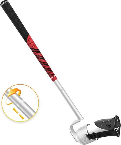 VR Golf Club Compatible with Meta Quest 3S/Quest 3/2, Adjustable Length Golf Club Attachment for Oculus Quest 3 Right Controller, Aluminum VR Golf Shaft Simulator Grip, 90 Degree Keep Tracking in Saudi Arabia