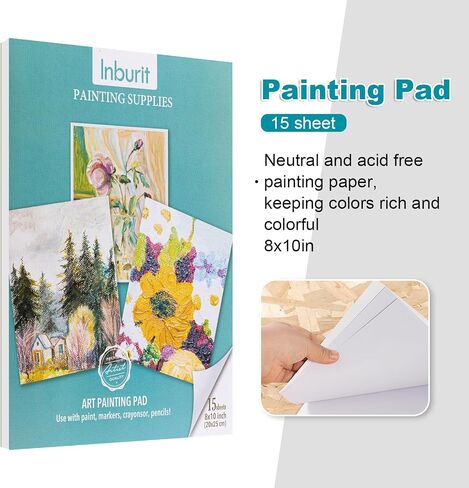 Inburit Art Paint Set for Adults, Painting Supplies Kits with 24 Acrylic Paints (22ml), 8 Brushes, 3 Stretched Canvases, 3 Canvas Panel, Palette, Deluxe Paint Set for Kids, Student and Artist in Saudi Arabia