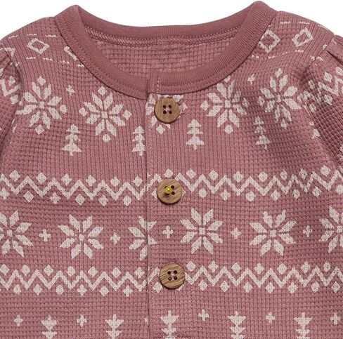 Modern Moments baby-girls Henley Waffle-knit Romper in Saudi Arabia