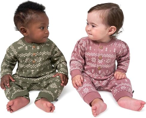 Modern Moments baby-girls Henley Waffle-knit Romper in Saudi Arabia