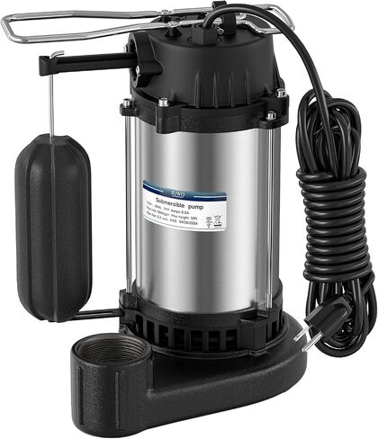 1/2 HP Sewage/Effluent Pump, 6000 GPH Submersible Basement Sewer Pump with Automatic Tethered Float Switch, Cast Iron Sewage Ejector Pump, 2" NPT Discharge in Saudi Arabia