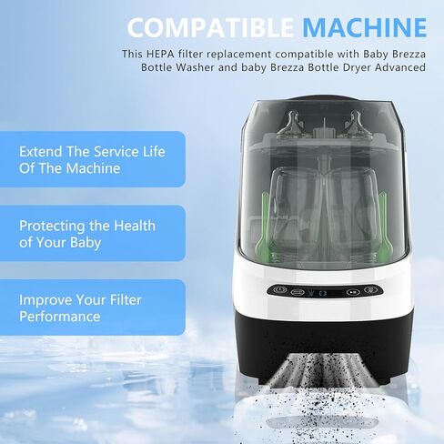 عبوة من 4 قطع بديلة لفلتر HEPA متوافقة مع غسالة زجاجات الأطفال بيبي بريزا برو ومجفف زجاجات الأطفال المتقدم من بيبي بريزا in Kuwait