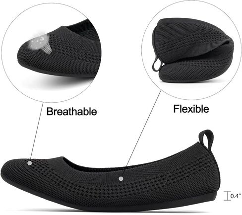 VJH confort Women’s Flats Shoes Ballet Knit Comfort Foldable Round Toe Slip-on Casual Office Work Walking Flats in Kuwait