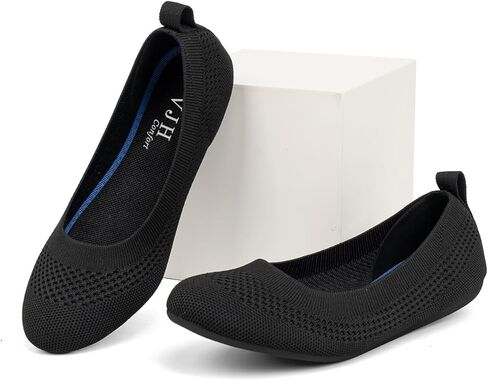 VJH confort Women’s Flats Shoes Ballet Knit Comfort Foldable Round Toe Slip-on Casual Office Work Walking Flats in Kuwait