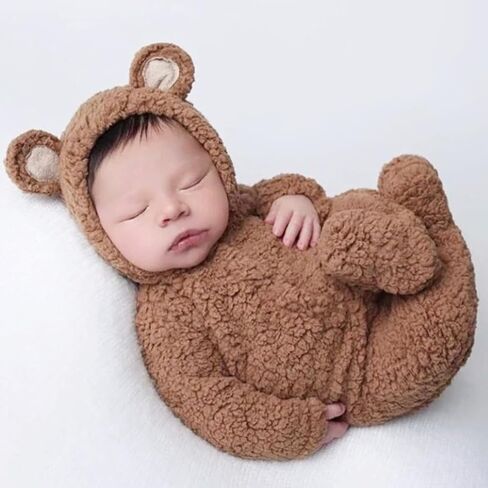 Newborn Photography Props Outfits Boys Girl Bear Hat Romper Photo Shoot Props Costume Photography Shoot Props Baby in Saudi Arabia