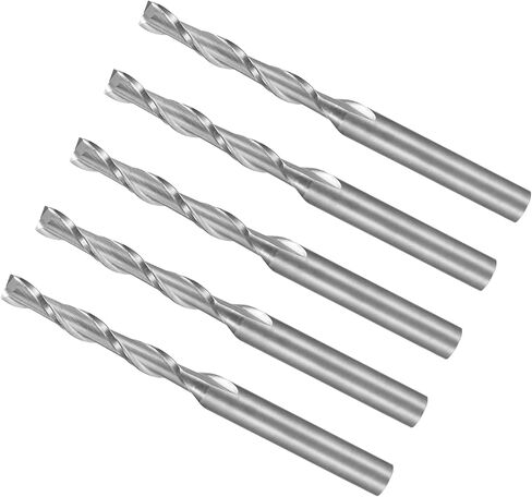 مطاحن نهاية حلزونية، ساق 1/8 بوصة 2.5 مم × 17 مم من الكربيد الصلب 2-فلوت CNC قطع طحن - (التطبيقات: للخشب الرقائقي والبلاستيك الصلب)، 5 قطع in Saudi Arabia