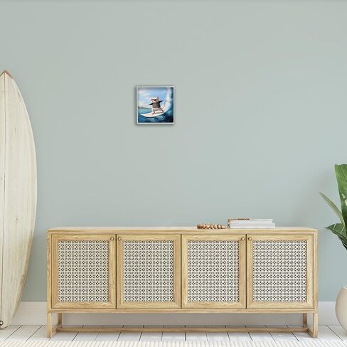 Stupell Industries Cool Surfer Mouse Blue Ocean Waves Surfboard, Design by Lucia Heffernan in Saudi Arabia