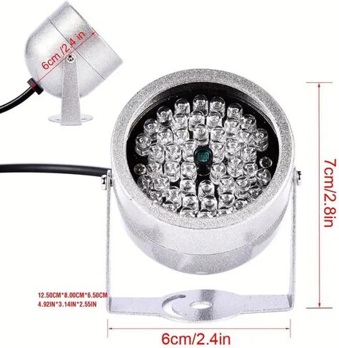48 LED IR Illuminator, IR Infrared Night Vision Illuminators Lights Waterproof for Outdoor Security Cameras with 90°Wide Angle in Saudi Arabia