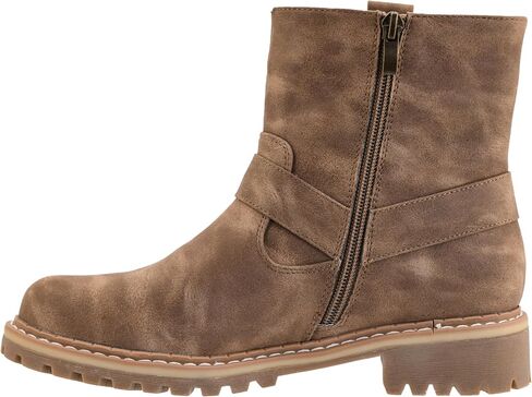 Corkys Footwear Fall In Love Modest 1.25-Inch Heel Booties with Memory Foam Insoles, Full Inside Zip, and Harness Detail – Stylish & Comfortable Fall Essential in Saudi Arabia