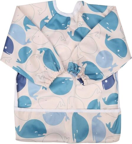 Baby Bib Sleeved Shirt with Pocket 1-3 Years Old Toddler Painting Drawing (Polar Bear) in Kuwait